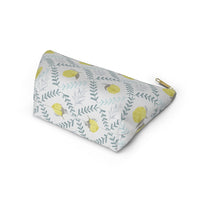 Lemon Tile Accessory Pouch w T-bottom in Aqua